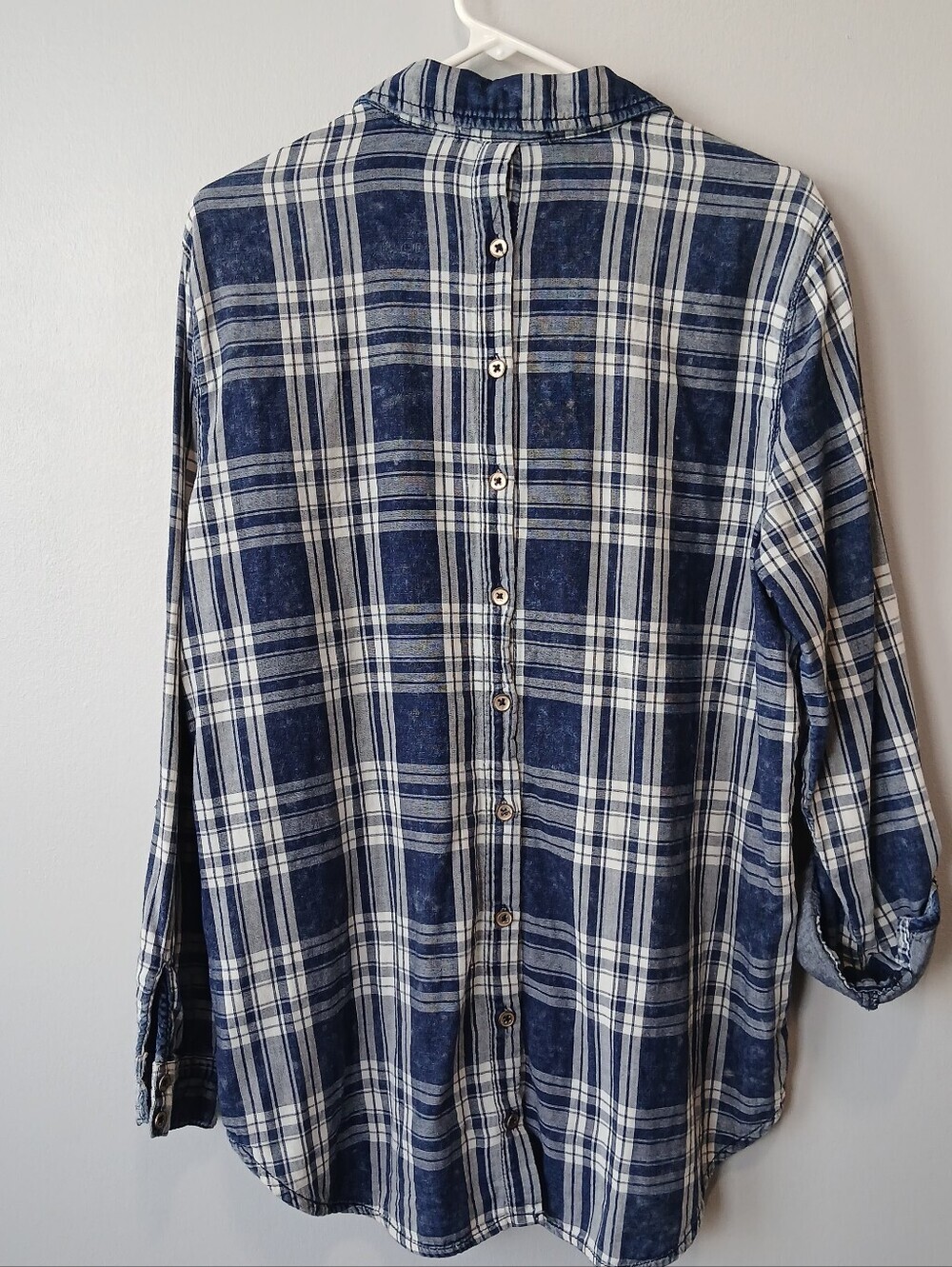 Sharon Young 100% Cotton Embroidered Button Down Shirt Large Oversized Comfy Fal - Picture 6 of 8